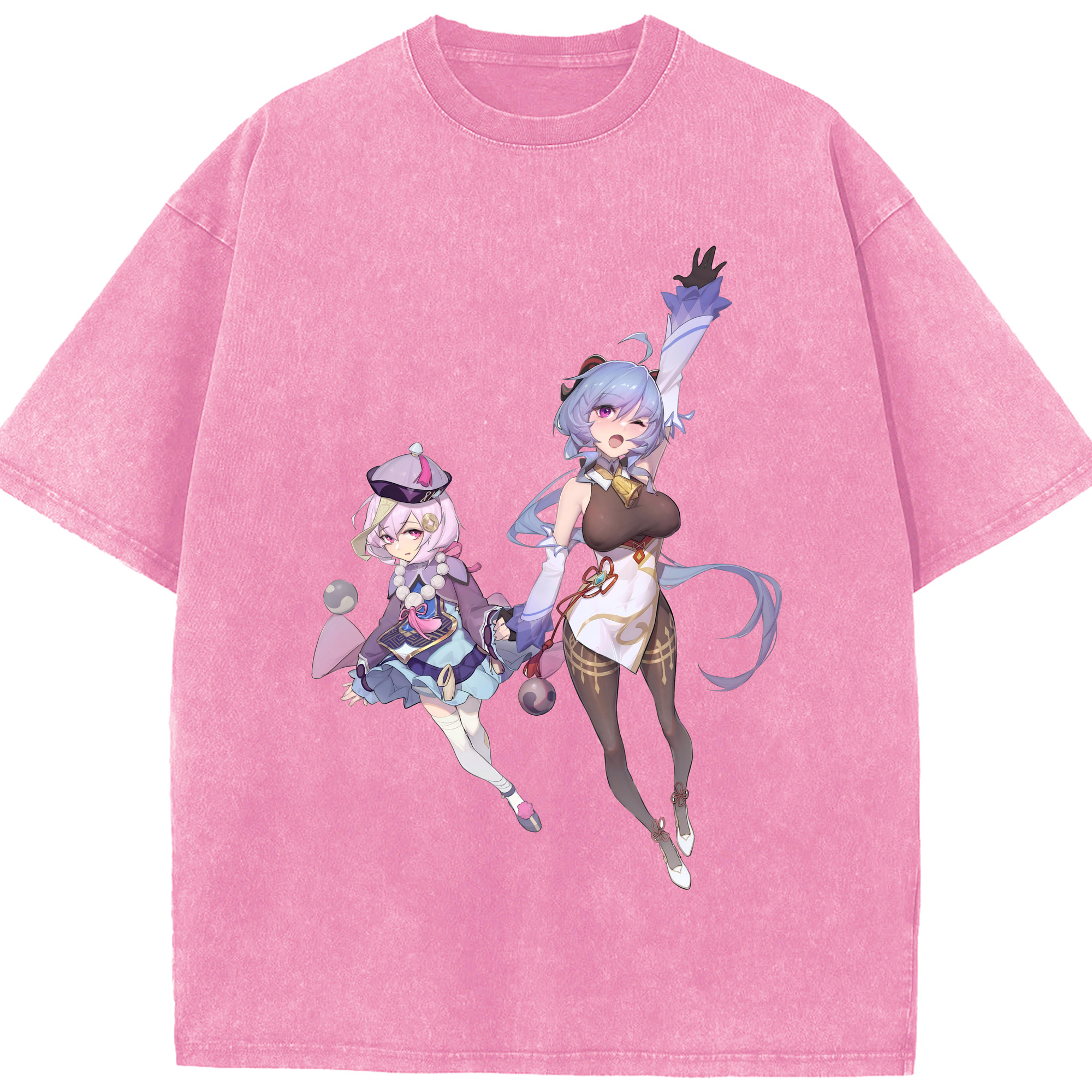 げんし神 七七 なな  genshin Nana 綿100% ヴィンテージ風 半袖Tシャツ（フロントプリント）